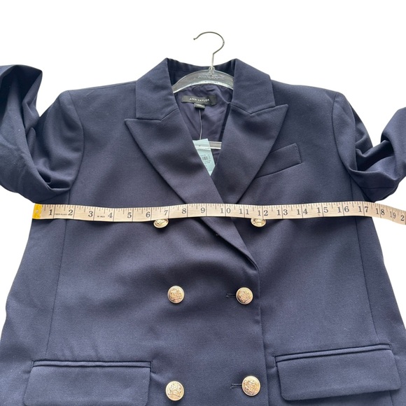 NWT Ann Taylor 00P Petite Navy Modern Blazer Double Breasted - Picture 12 of 16